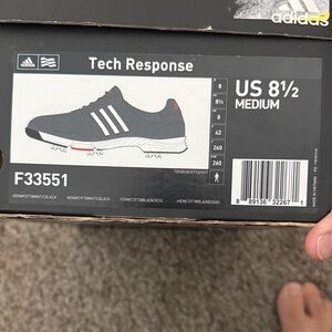Adidas Tech Response Golf Shoes - Dark Gray and White